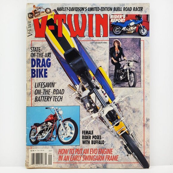 V-Twin Magazine (Paisano/Easyriders) Vintage Sept. 1990 Motorcycles Harley Buell - Picture 1 of 10